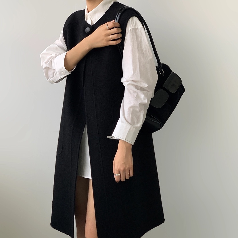 BANI BLUBH韓國直郵東大門代購女裝新品人氣休閑中長款大衣BANI BLUSH中長款大衣