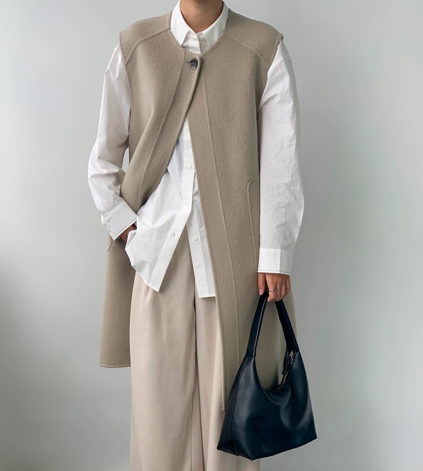 BANI BLUBH韓國直郵東大門代購女裝新品人氣休閑中長款大衣BANI BLUSH中長款大衣