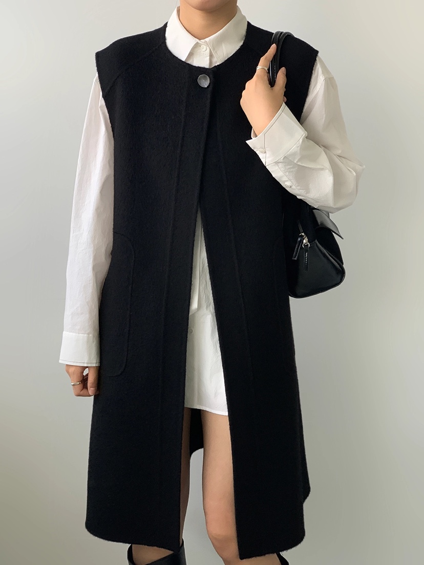 BANI BLUBH韓國直郵東大門代購女裝新品人氣休閑中長款大衣BANI BLUSH中長款大衣