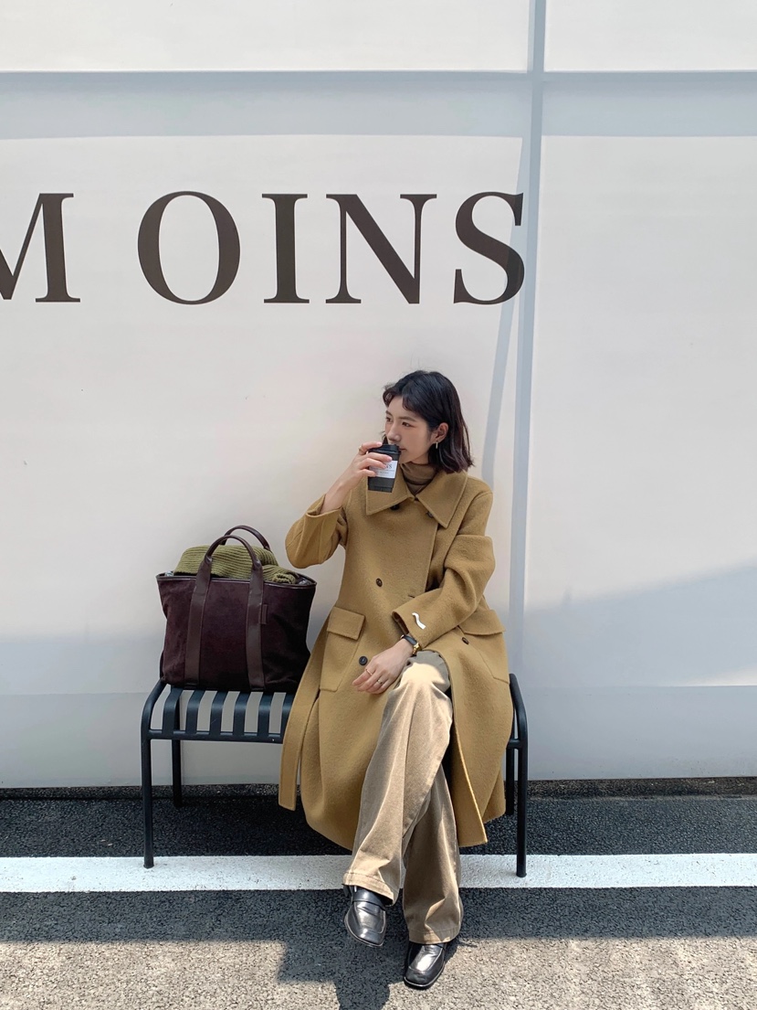BANI BLUBH直郵韓國代購女裝新品時尚推薦人氣休閑中長款大衣BANI BLUSH中長款大衣