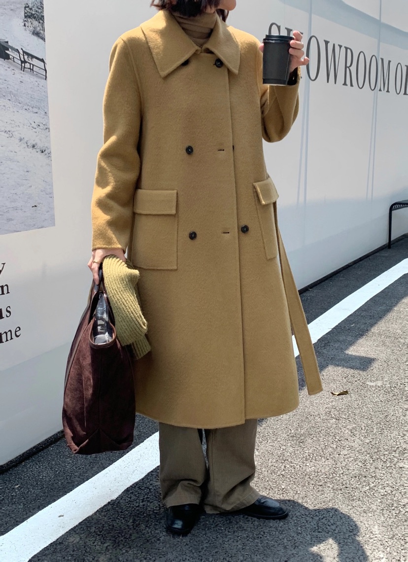 BANI BLUBH直郵韓國代購女裝新品時尚推薦人氣休閑中長款大衣BANI BLUSH中長款大衣