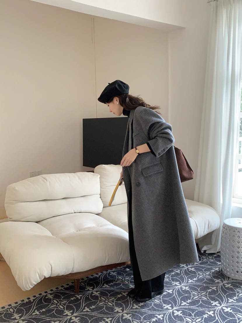 BANI BLUBH韓國直郵女裝新款時尚24秋冬熱賣休閑中長款大衣BANI BLUSH中長款大衣