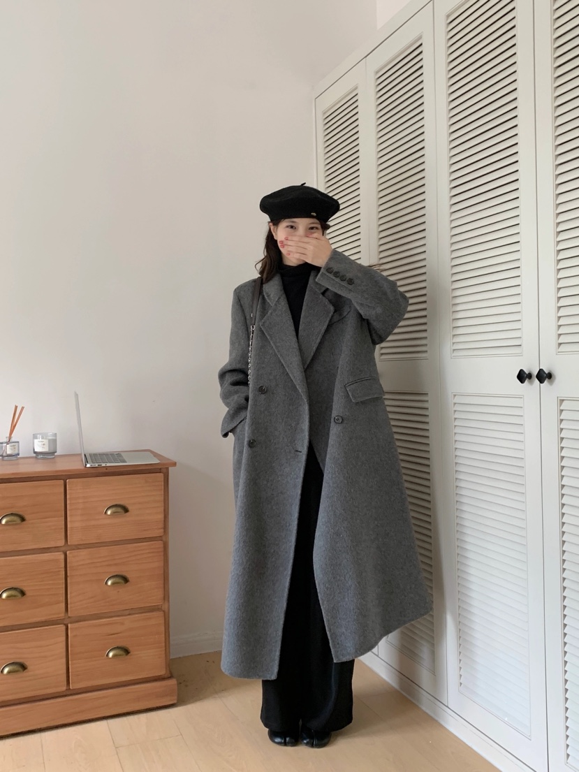 BANI BLUBH韓國直郵女裝新款時尚24秋冬熱賣休閑中長款大衣BANI BLUSH中長款大衣