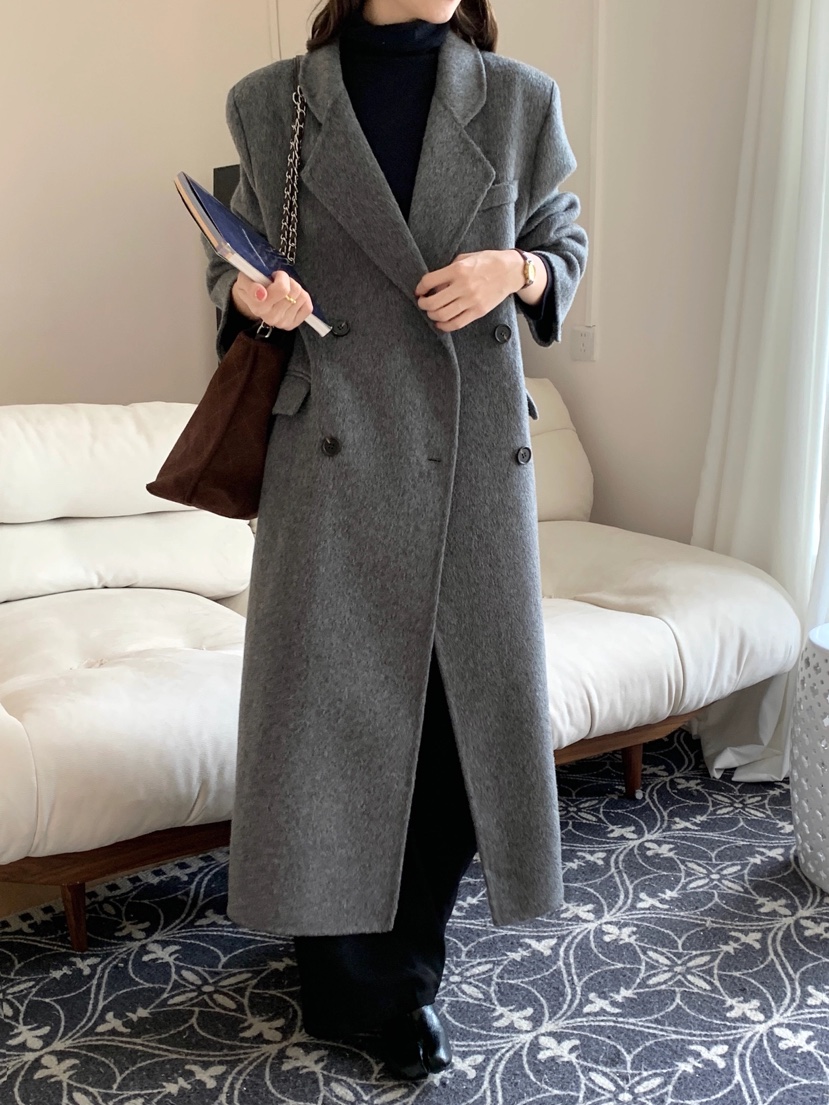 BANI BLUBH韓國直郵女裝新款時尚24秋冬熱賣休閑中長款大衣BANI BLUSH中長款大衣