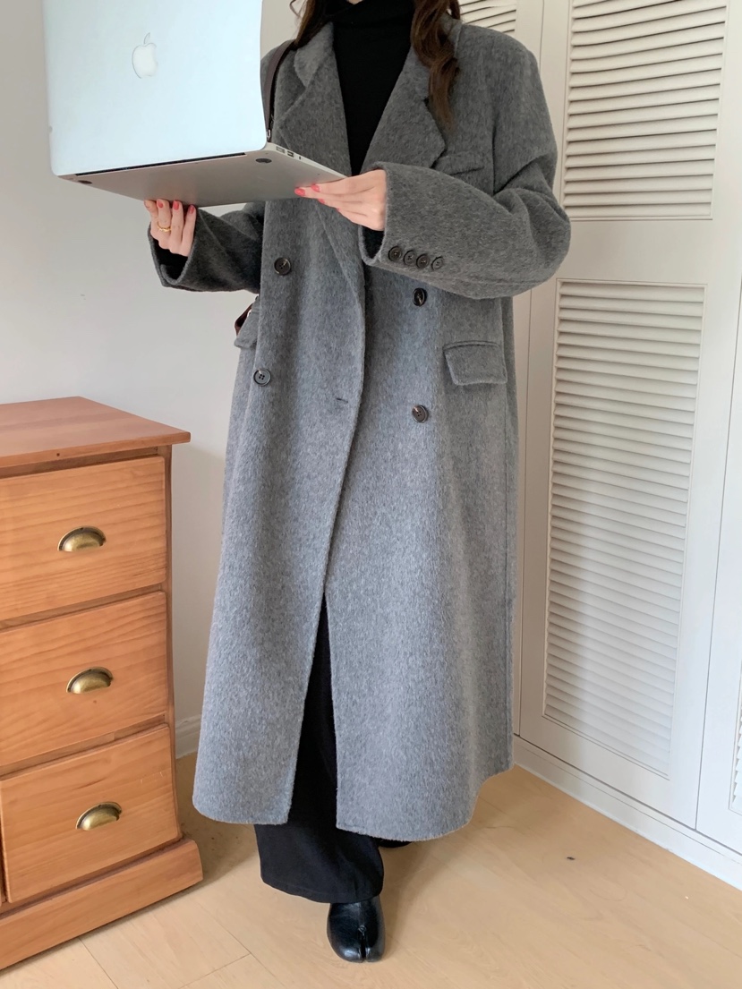 BANI BLUBH韓國直郵女裝新款時尚24秋冬熱賣休閑中長款大衣BANI BLUSH中長款大衣