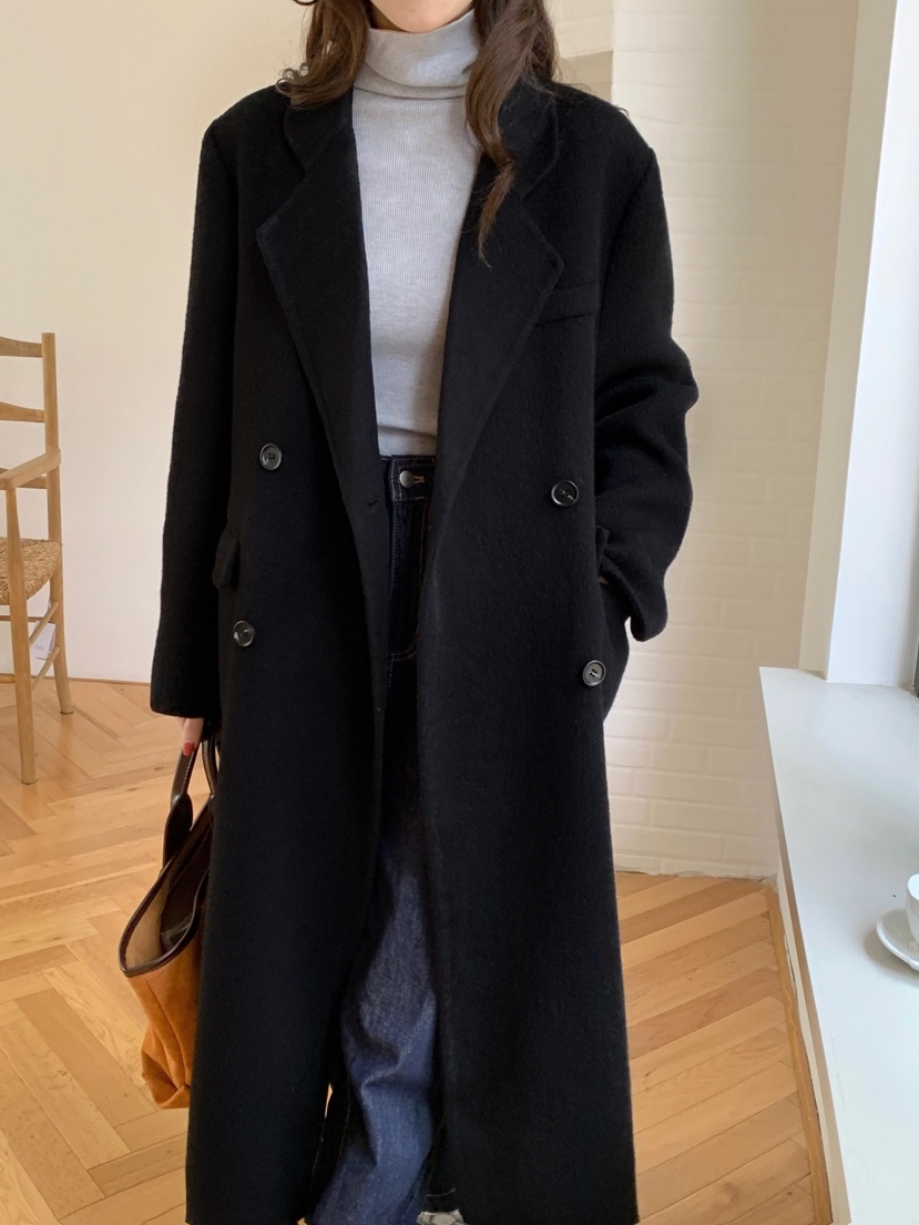 BANI BLUBH韓國直郵女裝新款時尚24秋冬熱賣休閑中長款大衣BANI BLUSH中長款大衣