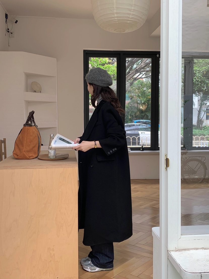 BANI BLUBH韓國直郵女裝新款時尚24秋冬熱賣休閑中長款大衣BANI BLUSH中長款大衣