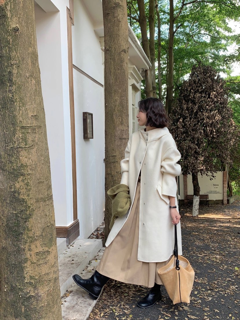 BANI BLUBH韓國直郵東大門代購女裝新品人氣24秋冬中長款大衣BANI BLUSH中長款大衣