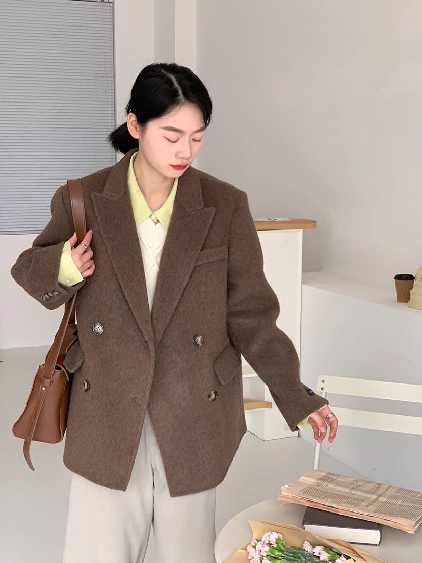 BANI BLUBH韓國直郵東大門實拍女裝新品真品休閑中長款大衣BANI BLUSH中長款大衣