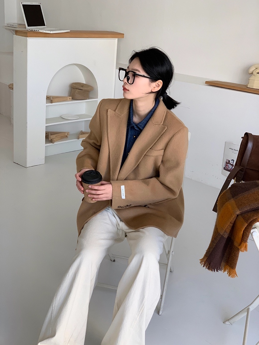 BANI BLUBH韓國直郵東大門實拍女裝新品真品休閑中長款大衣BANI BLUSH中長款大衣