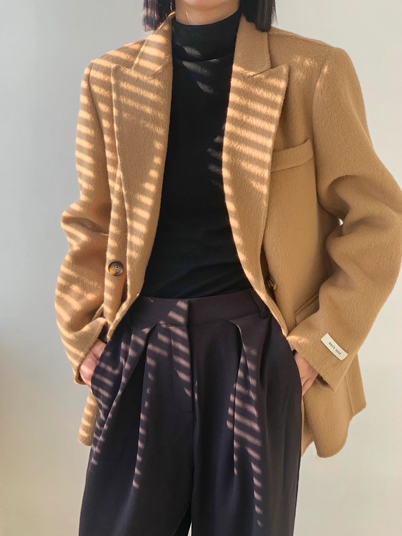 BANI BLUBH韓國直郵東大門實拍女裝新品真品休閑中長款大衣BANI BLUSH中長款大衣