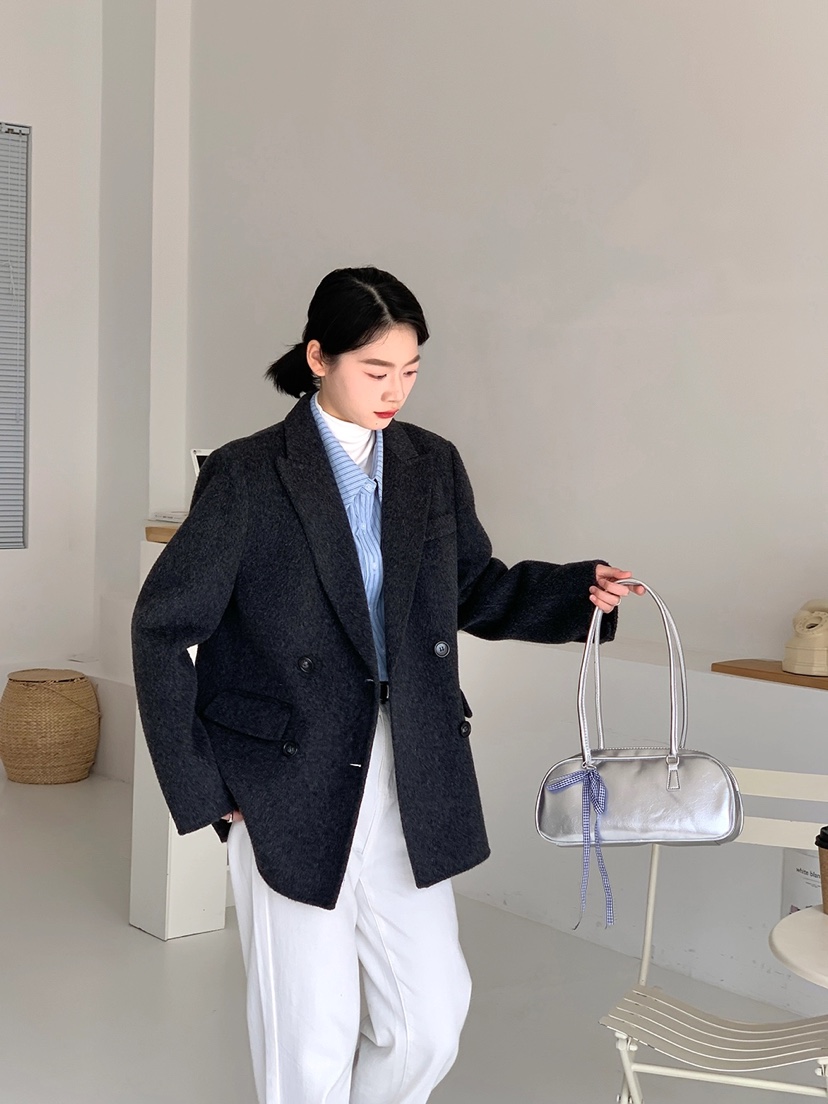 BANI BLUBH韓國直郵東大門實拍女裝新品真品休閑中長款大衣BANI BLUSH中長款大衣