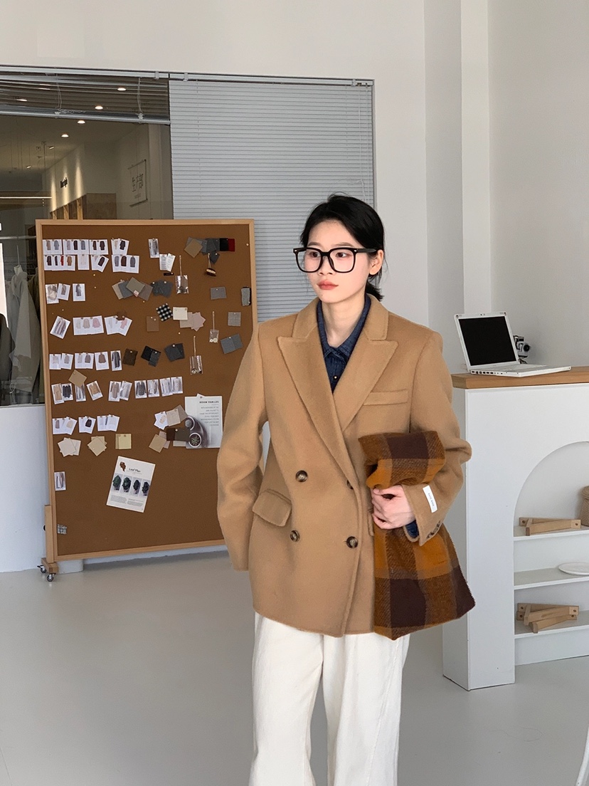 BANI BLUBH韓國直郵東大門實拍女裝新品真品休閑中長款大衣BANI BLUSH中長款大衣圖色3