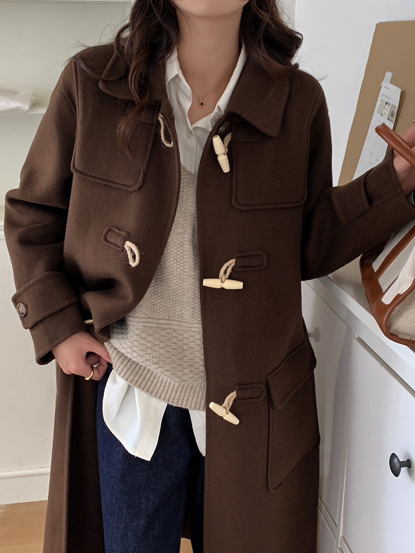 BANI BLUBH直郵韓國代購女裝新品休閑熱賣推薦職業中長款大衣BANI BLUSH中長款大衣