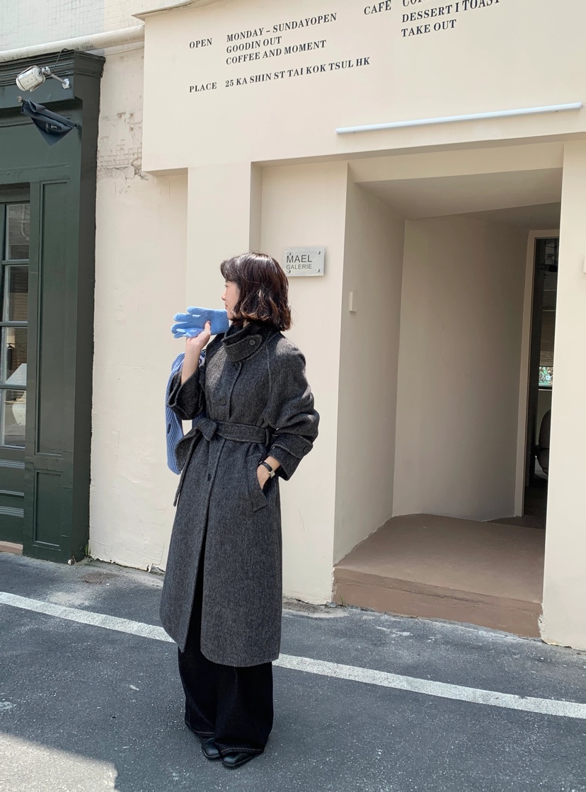 BANI BLUBH直郵韓國代購女裝新款24秋冬推薦職業中長款大衣BANI BLUSH中長款大衣圖色2