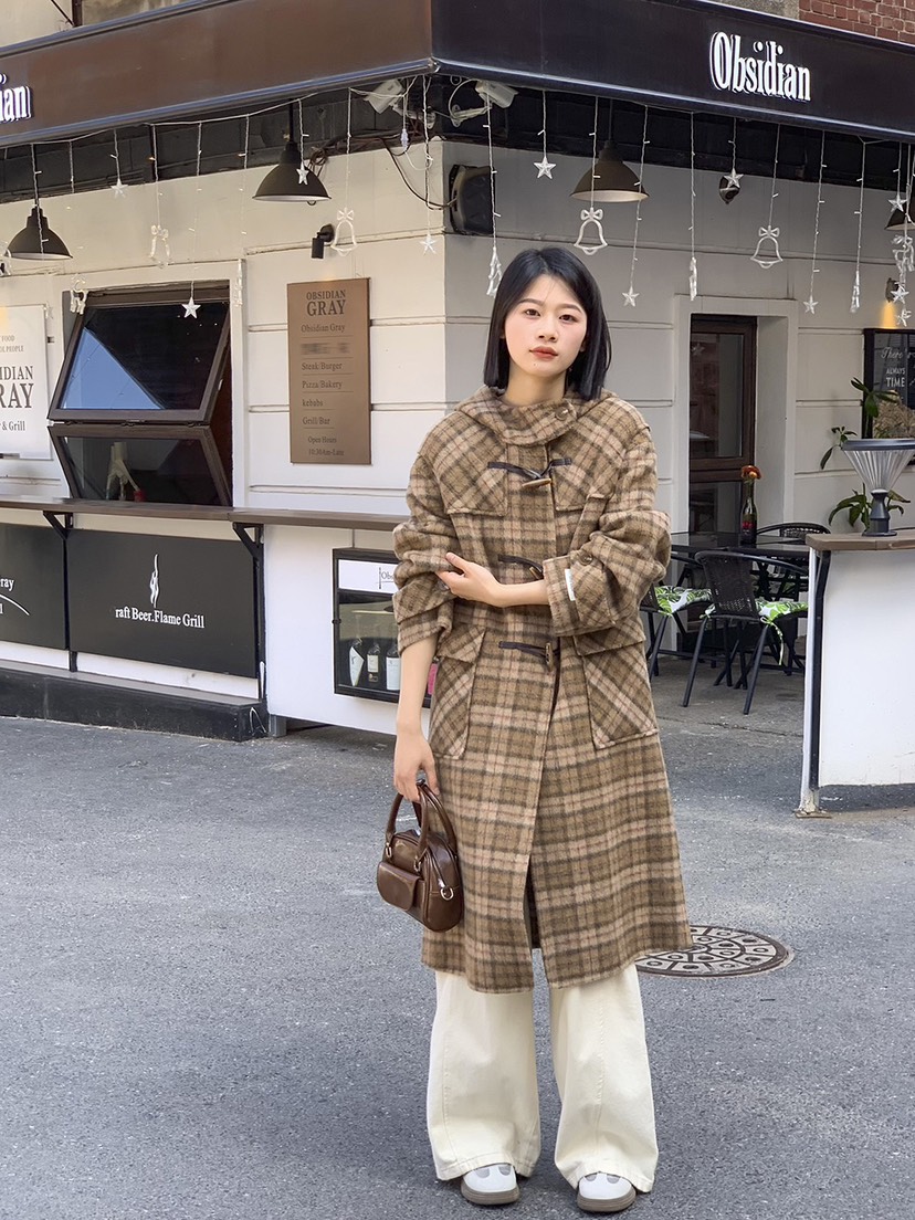 BANI BLUBH韓國直郵東大門代購女裝新款真品時尚中長款大衣BANI BLUSH中長款大衣