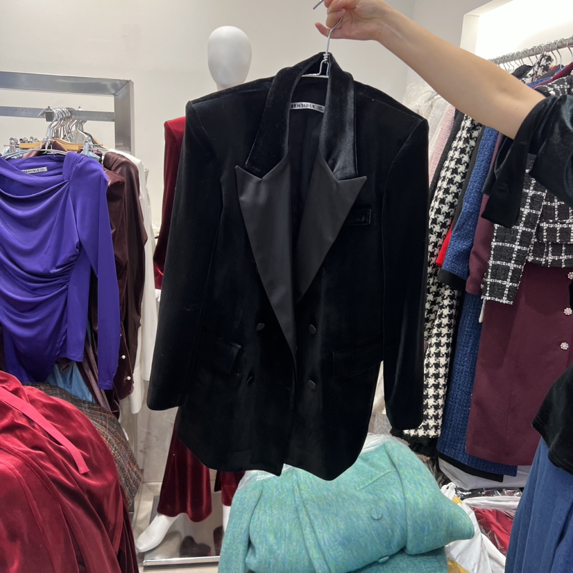 SENSIBLE韓國直郵女裝新品時尚職業休閑人氣真品夾克天鵝絨SENSIBLE夾克圖色2