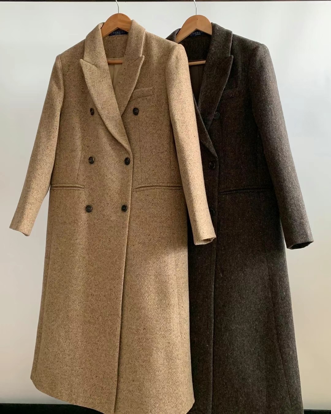 VIVACITY韓國直郵東大門實拍女裝新品推薦休閑中長款大衣羊毛VIVACITY中長款大衣圖色2左二色