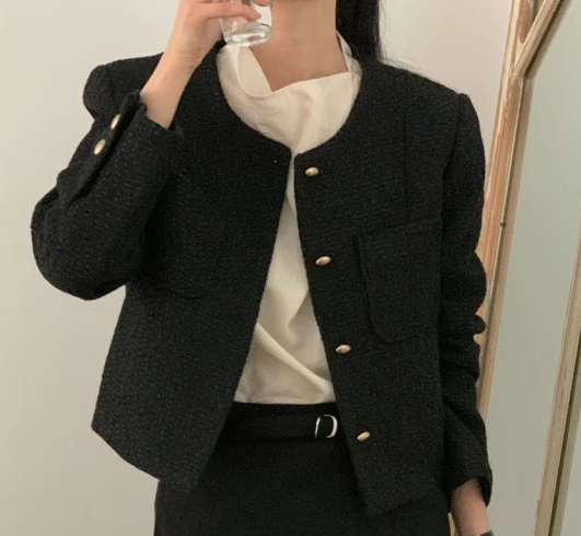 LOVEMEMORE韓國直郵東大門實拍女裝新款時尚24秋冬真品夾克LOVEMEMORE夾克
