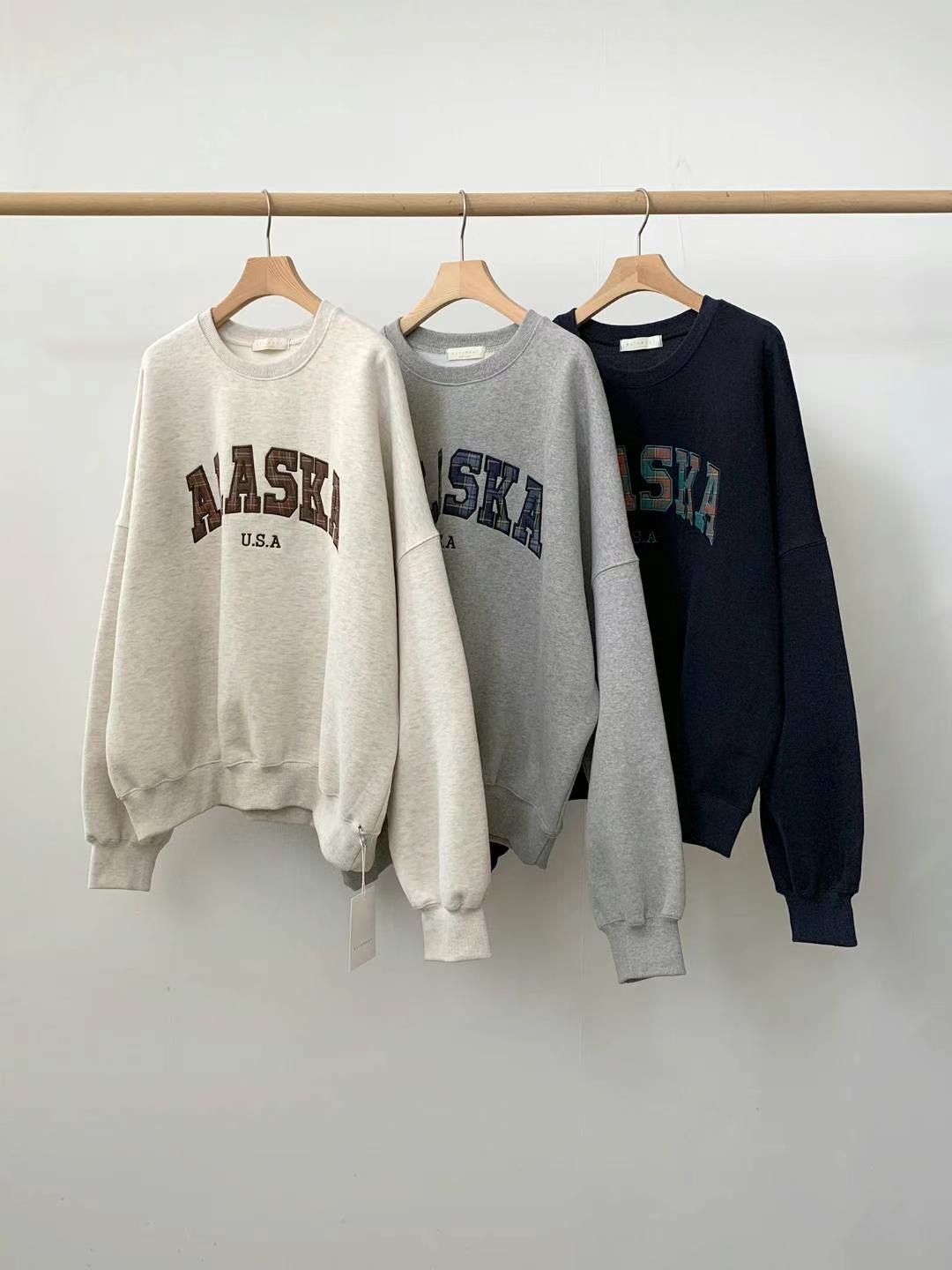 SATURDAY韓國直郵女裝新品真品24秋冬職業熱賣時尚衛衣刺繡SATURDAY衛衣