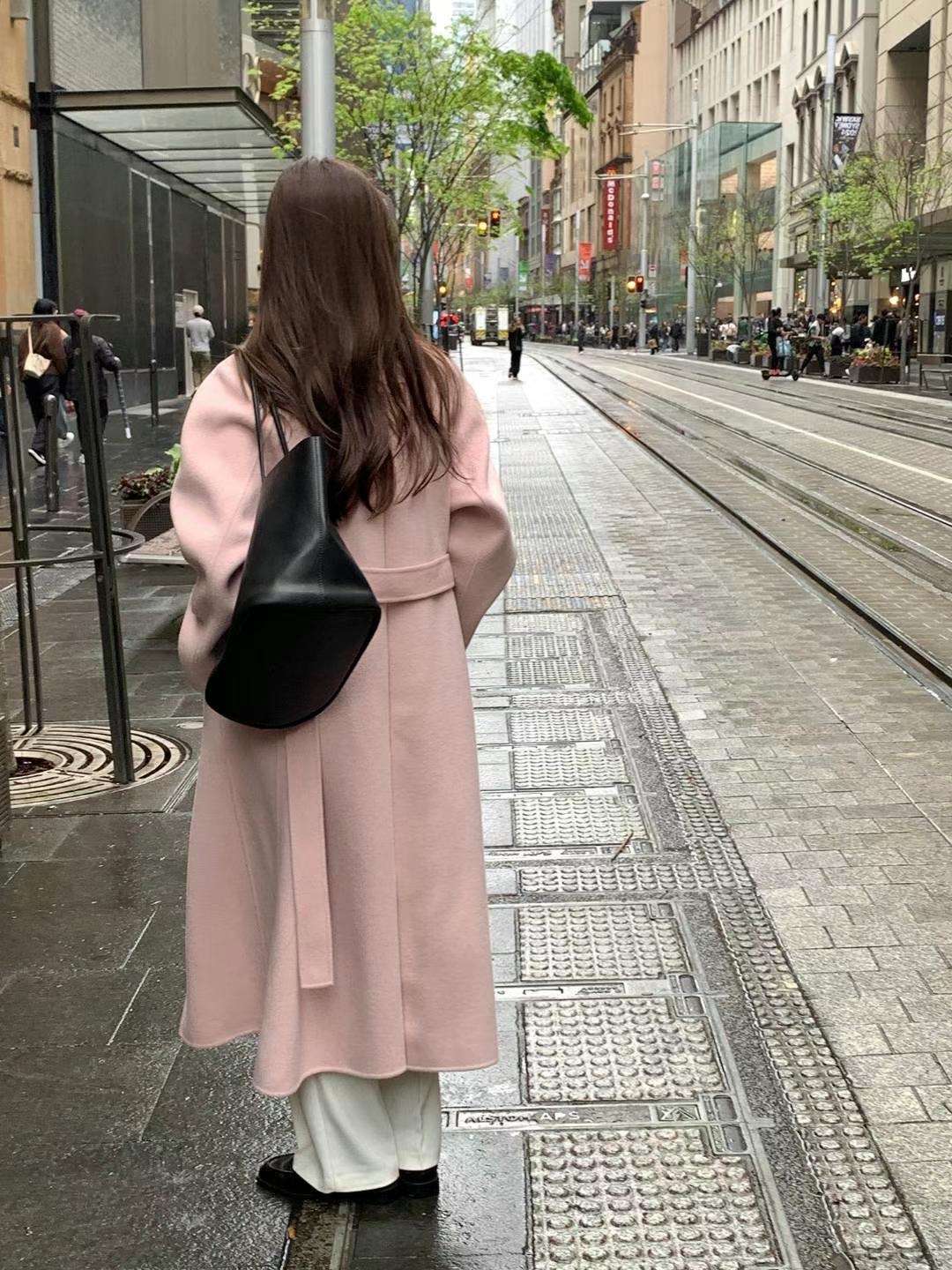 SATURDAY韓國直郵東大門代購女裝新品時尚中長款大衣手工制作SATURDAY中長款大衣