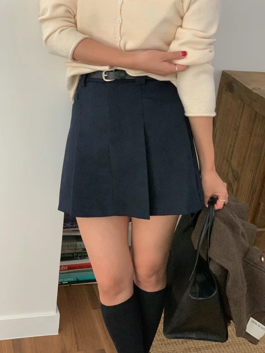 LOVEMEMORE韓國直郵女裝新款休閑時尚人氣熱賣真品短裙含腰帶LOVEMEMORE短裙