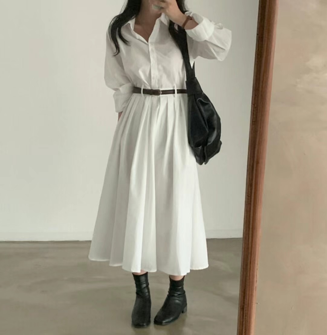 LOVEMEMORE韓國直郵女裝新款24秋冬時尚真品連衣裙含腰帶LOVEMEMORE-2件起連衣裙圖色1