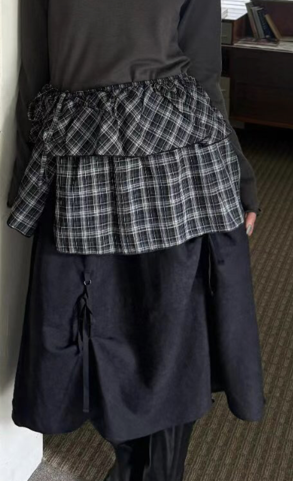 JACE LAUREN韓國直郵東大門實拍女裝新品休閑人氣24秋冬短裙JACE LAUREN短裙