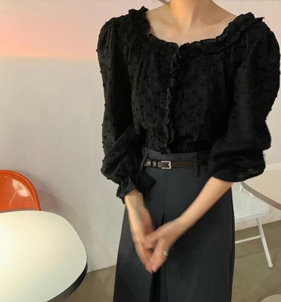 LOVEMEMORE韓國直郵東大門實拍女裝新品時尚真品襯衫蕾絲衫LOVEMEMORE-2件起襯衫/蕾絲衫圖色2