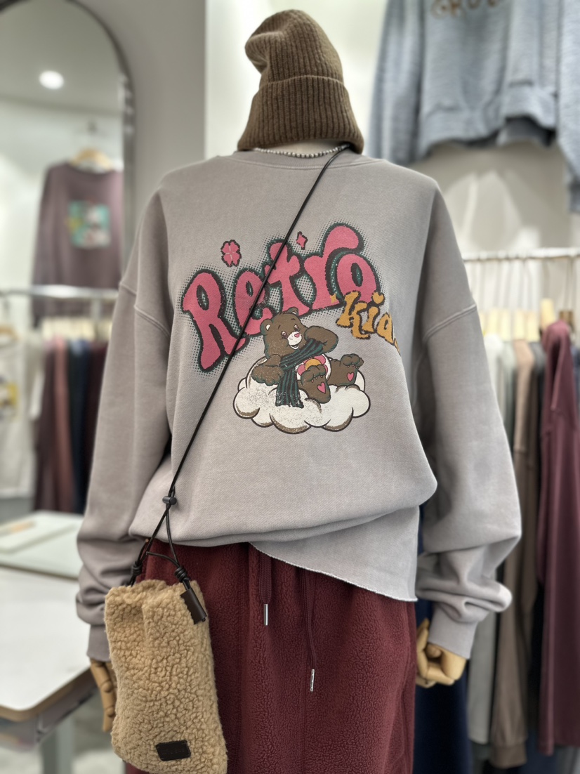 CELLI韓國直郵東大門實拍女裝新品熱賣24秋冬時尚衛衣復古CELLI衛衣