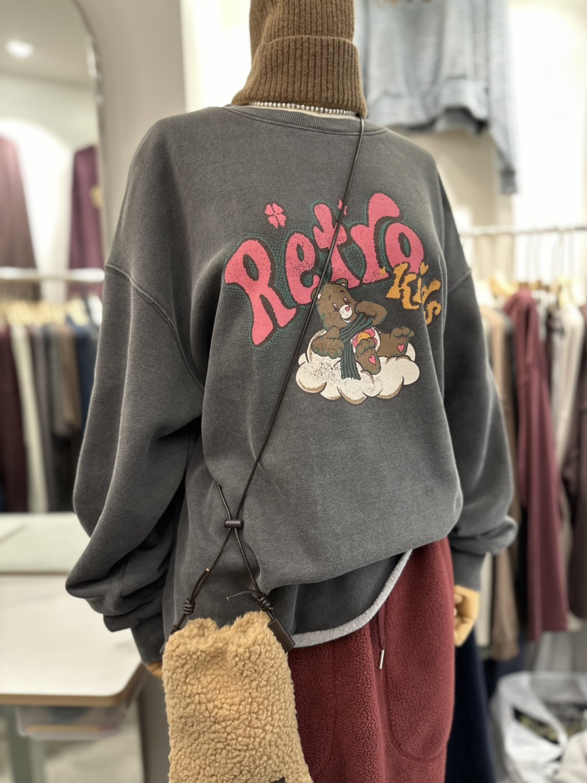 CELLI韓國直郵東大門實拍女裝新品熱賣24秋冬時尚衛衣復古CELLI衛衣