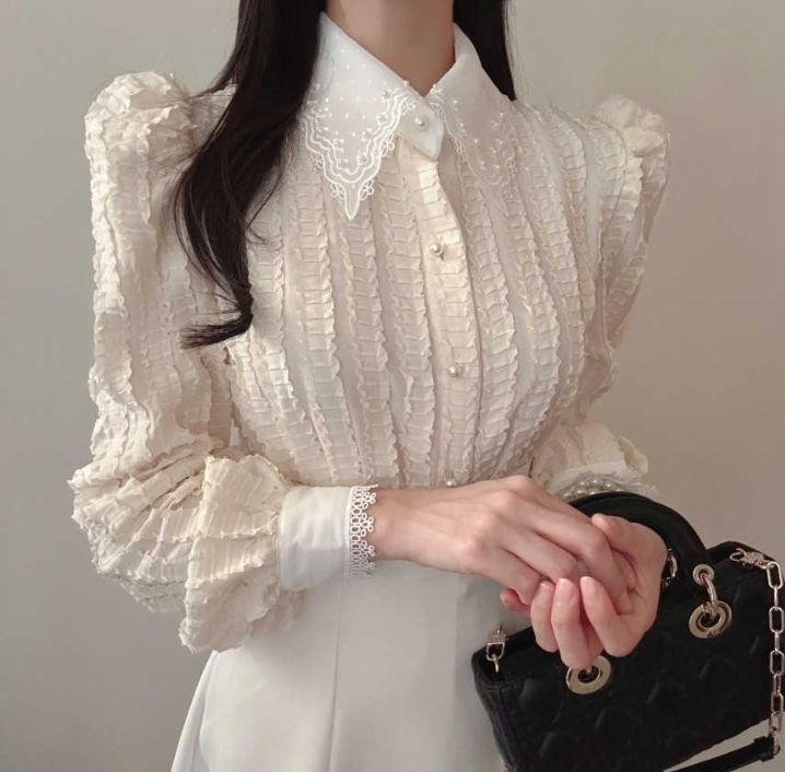火Ⅱ韓國直郵東大門代購女裝新品推薦職業休閑時尚襯衫蕾絲衫火Ⅱ襯衫/蕾絲衫