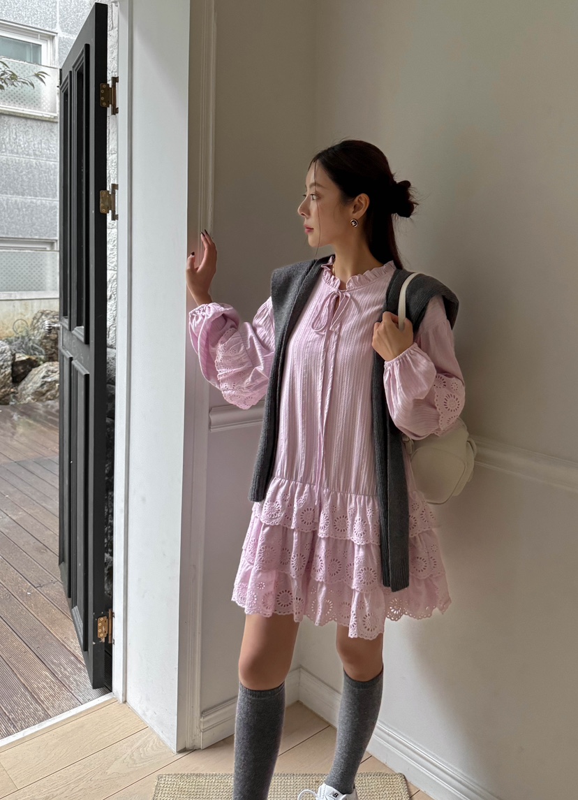 SLIT直郵韓國代購女裝新品職業真品熱賣24秋冬休閑連衣裙SLIT連衣裙