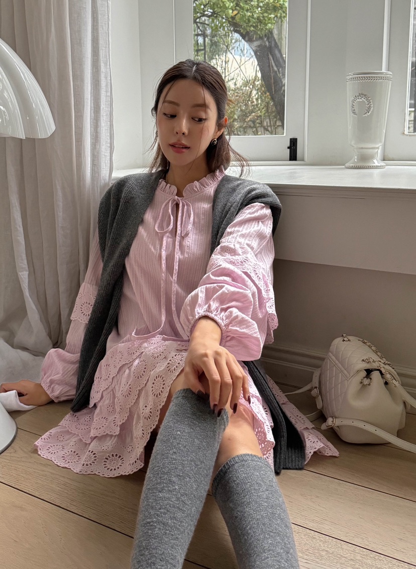SLIT直郵韓國代購女裝新品職業真品熱賣24秋冬休閑連衣裙SLIT連衣裙