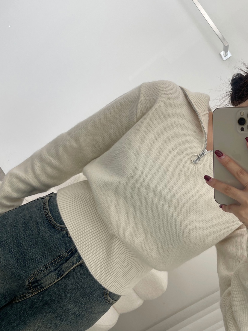 CURVY韓國直郵女裝新款休閑真品推薦職業熱賣時尚針織衫拉鏈CURVY針織衫
