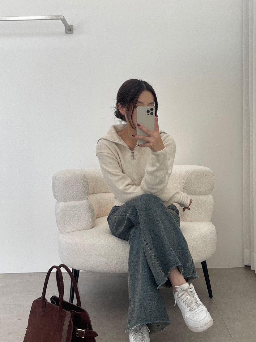 CURVY韓國直郵女裝新款休閑真品推薦職業熱賣時尚針織衫拉鏈CURVY針織衫