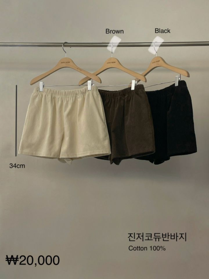 LA MUETTE/JAMIESTONE韓國直郵女裝新款熱賣職業短褲燈芯絨FLAT GARDEN/LA MUETTE/JAMIESTONE短褲