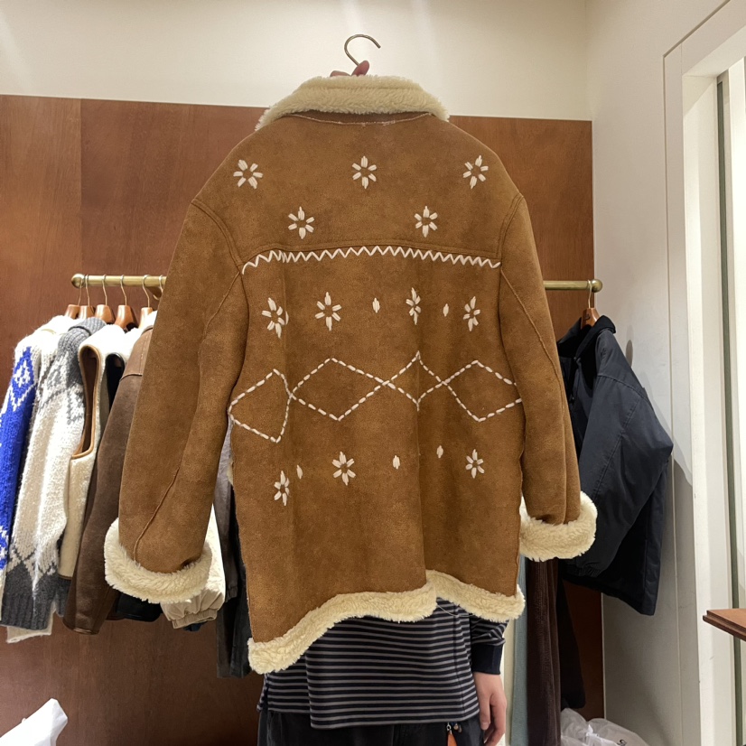Hebon韓國直郵東大門代購女裝新款時尚熱賣24秋冬長款棉服刺繡HEBON長款棉服