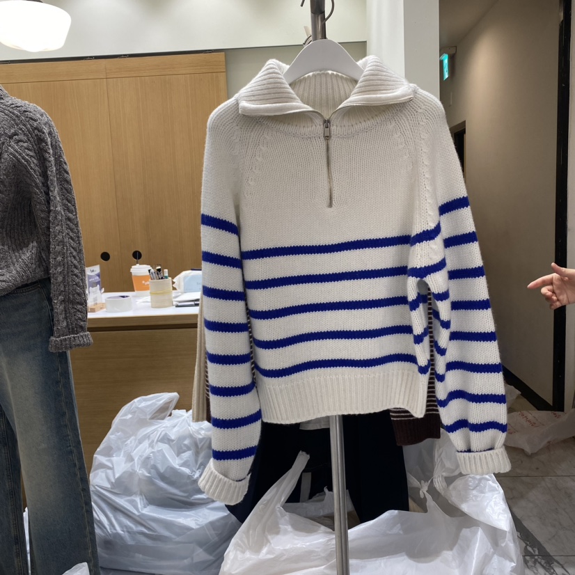 THE SIGNATURE韓國直郵東大門代購女裝新品休閑人氣毛衣拉鏈THE SIGNATURE毛衣圖色2