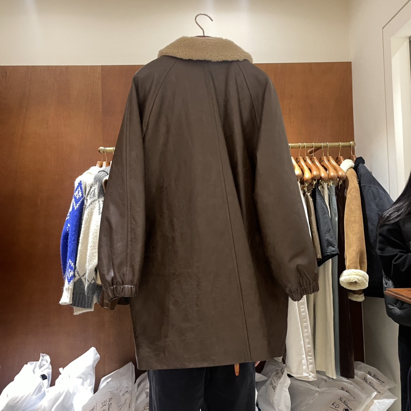 Hebon韓國直郵東大門實拍女裝新品職業人氣休閑長款棉服羊毛HEBON長款棉服