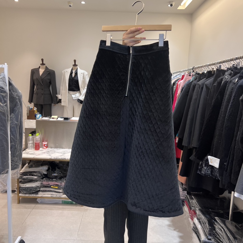 inno直郵韓國代購女裝新品24秋冬真品時尚人氣長裙天鵝絨INNO長裙