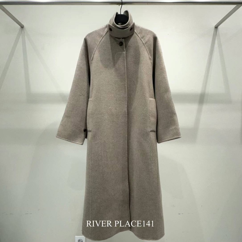 WATER/RIVER韓國直郵東大門實拍女裝新款時尚中長款大衣含腰帶WATER/RIVER中長款大衣
