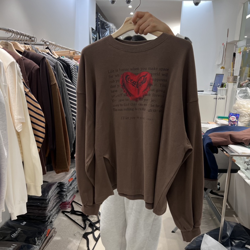 JUNI韓國直郵東大門實拍女裝新品時尚推薦休閑職業24秋冬長袖T恤JUNI長袖T恤圖色2