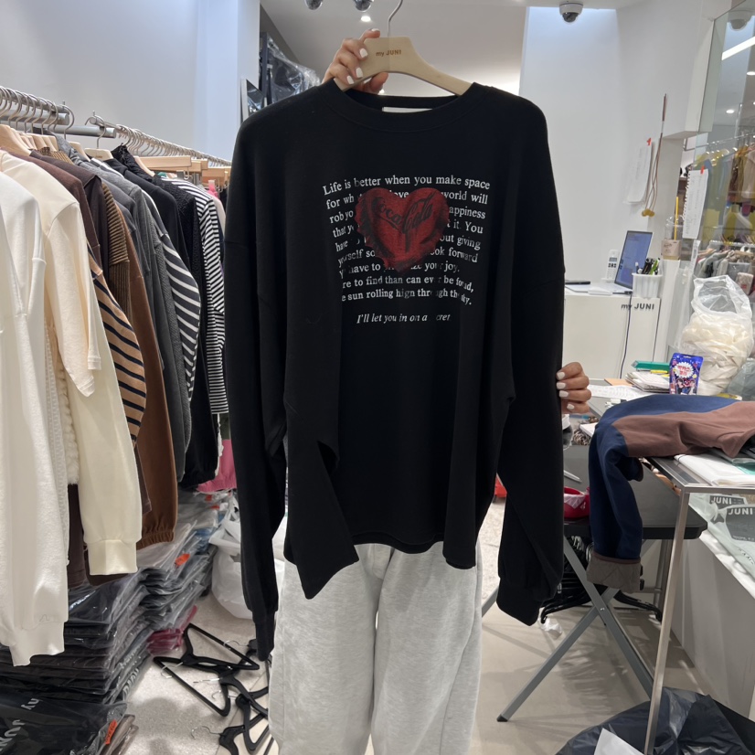 JUNI韓國直郵東大門實拍女裝新品時尚推薦休閑職業24秋冬長袖T恤JUNI長袖T恤圖色4