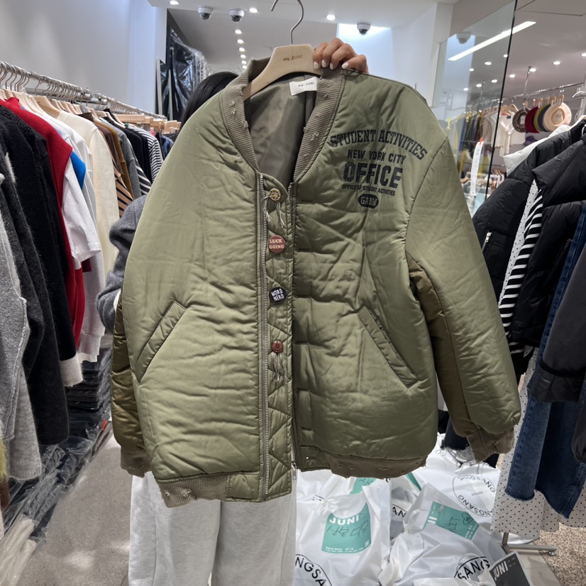 JUNI直郵韓國代購女裝新款24秋冬推薦真品人氣短款棉服夾棉JUNI短款棉服圖色2