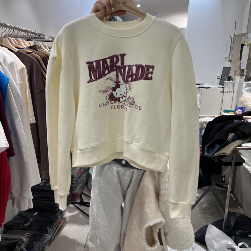 JUNI韓國直郵東大門代購女裝新品職業人氣休閑時尚衛衣加絨JUNI衛衣圖色3