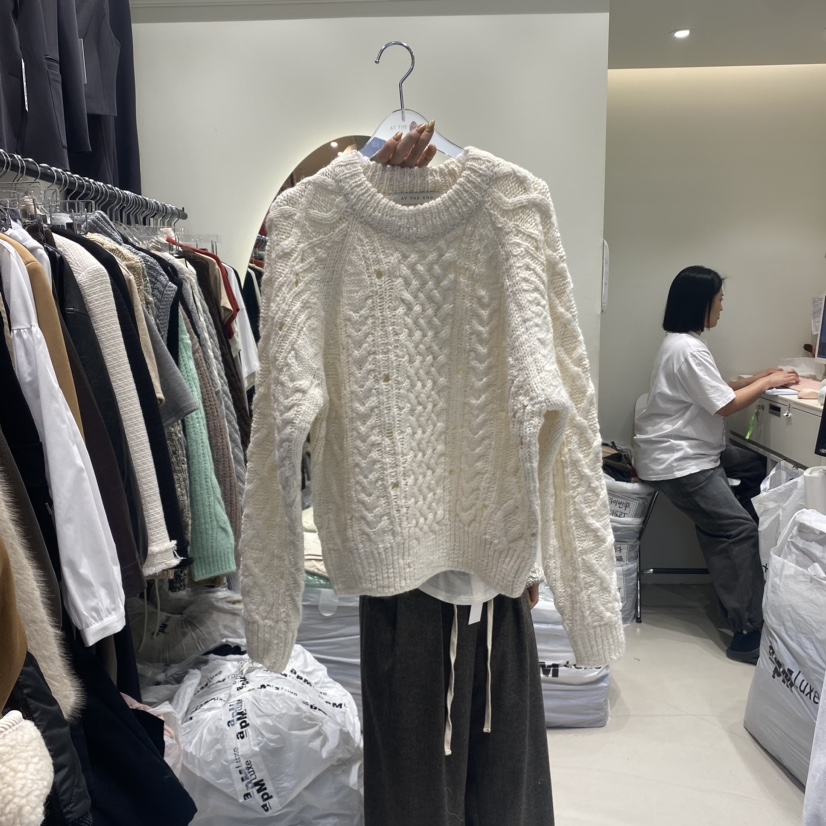 AT THE END韓國直郵東大門代購女裝新品推薦熱賣針織衫復古AT THE END針織衫