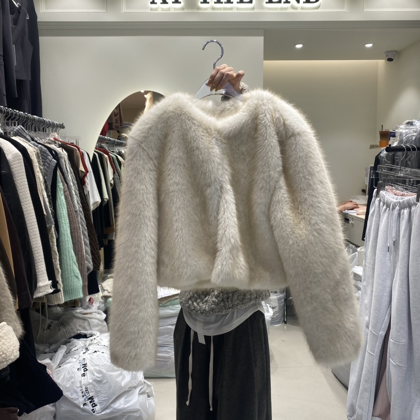 AT THE END直郵韓國代購女裝新品人氣職業休閑真品短款大衣AT THE END短款大衣