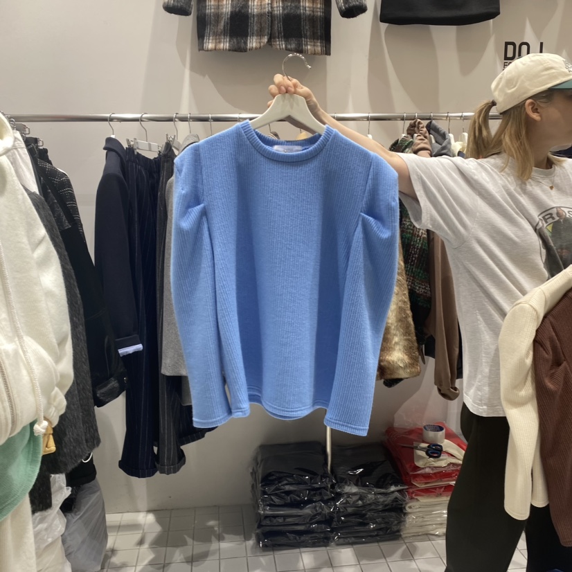ZIPPER韓國直郵東大門實拍女裝新品休閑人氣24秋冬長袖T恤羅紋ZIPPER長袖T恤