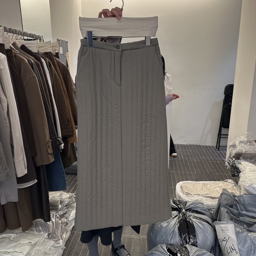FIND-P韓國直郵東大門代購女裝新款24秋冬真品推薦長裙填充FIND-P長裙